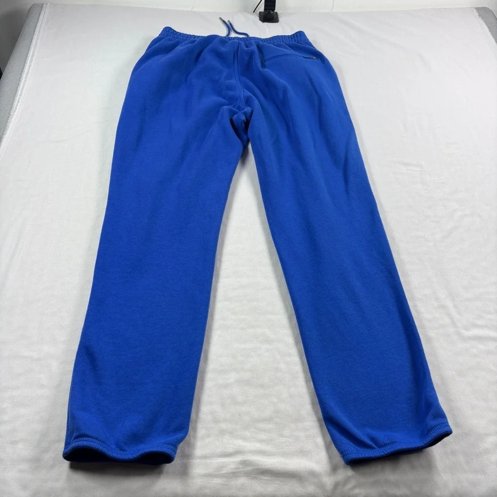 Air Jordan Jogger Sweatpants Mens Large Blue Tapered Spell Out Fleece Lounge